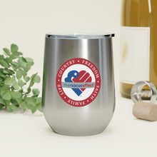 Load image into Gallery viewer, Freedom - Faith - Family - Life - Country: 12oz Insulated Wine Tumbler
